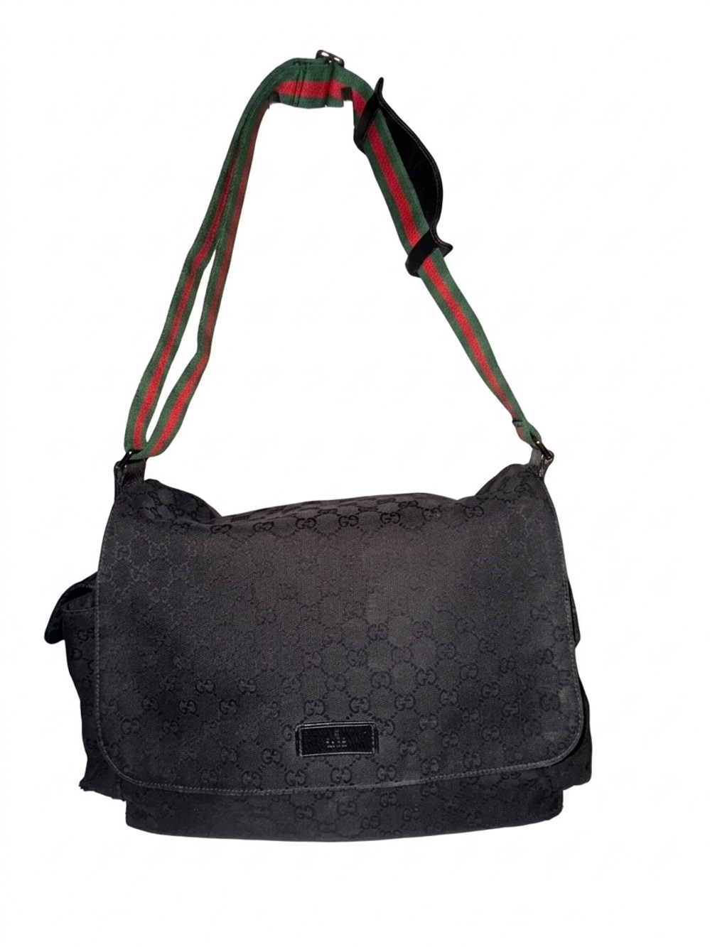 ✨AUTHENTIC✨ Gucci Black GG Monogram Messenger Sherry Line Bag